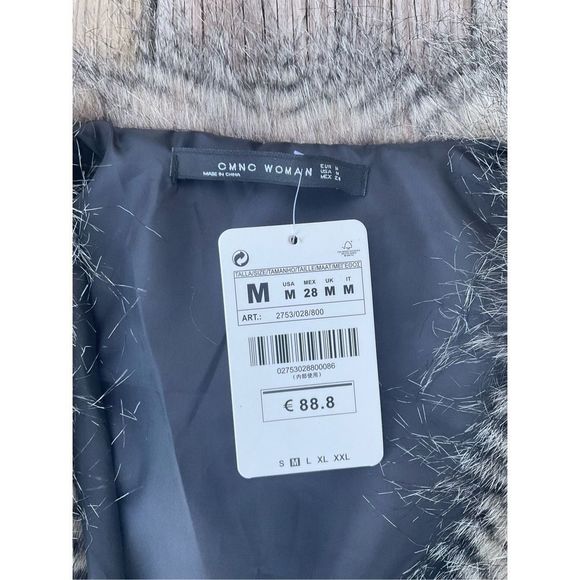 CMNC Woman (Zara) NWT Fur Fuzzy Neutral Browns Vest Size Medium, MSRP $98 - Picture 4 of 6